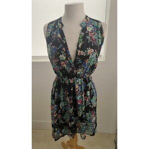 3/$15 SALE - Women's Pink Rose Black Floral High Low Dress Size Small S